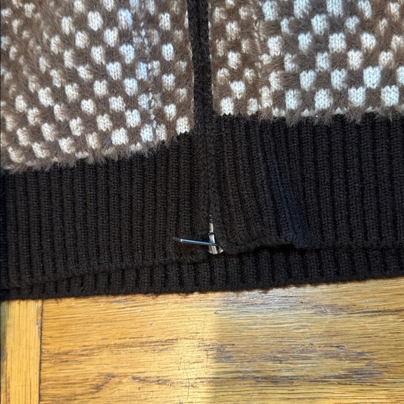 Zara faux fur combination knit bomber jacket in brown size small - Picture 8 of 9